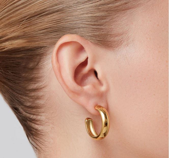 Jenny Bird Gold Medium Staple Hoops