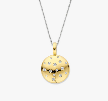 TI Sento Gold CZ Stardust Disc Pendant