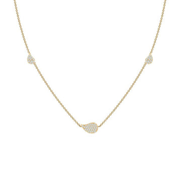 Birks 18K Yellow Gold 0.29ct Diamond Petale Station Necklace