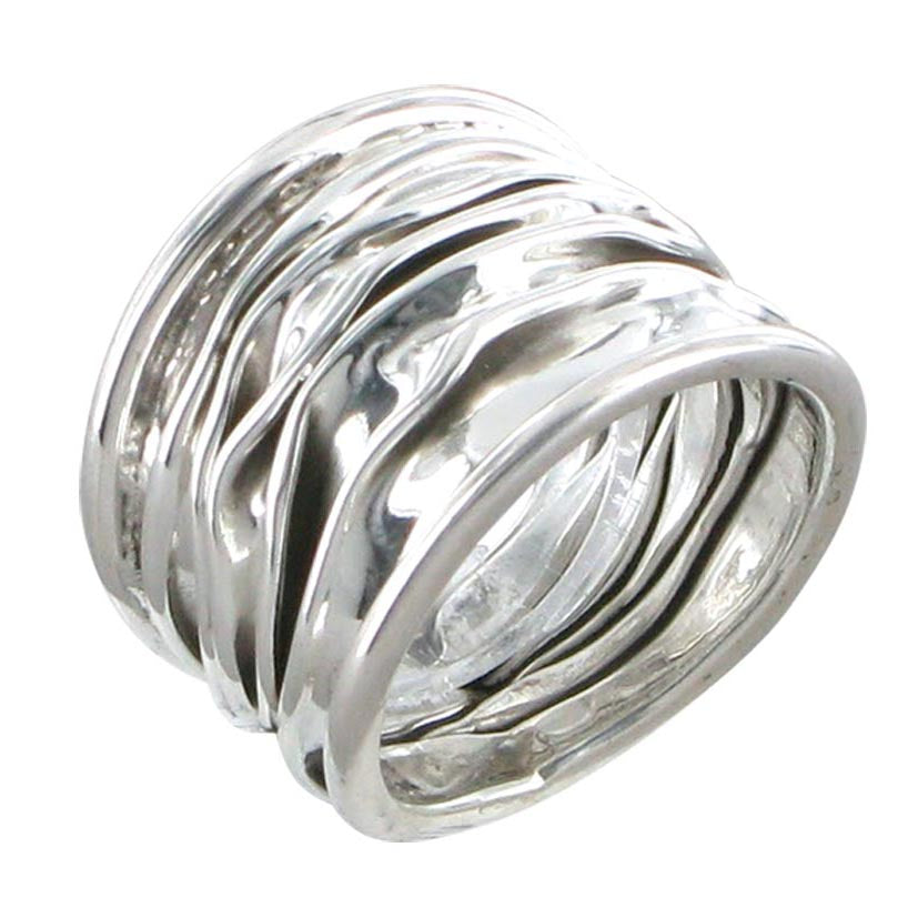 Marseille Wide Crinkle Ring Size 6