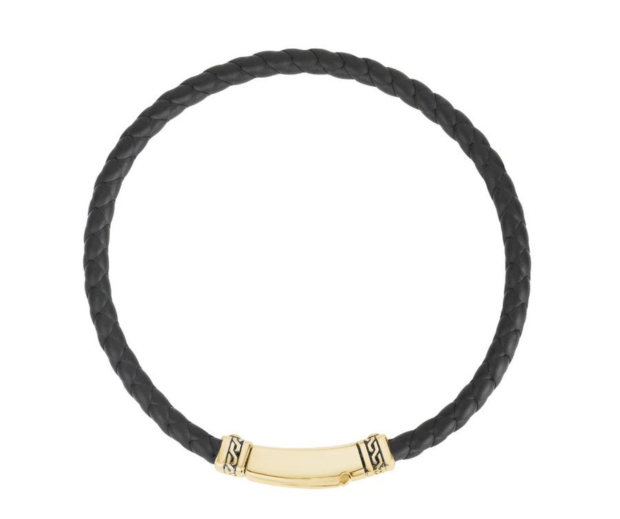 ARZ Gold Clasp Black Rubber Bracelet 8