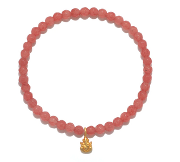 SATYA Clear The Path Ganesha Cherry Quartz Bracelet