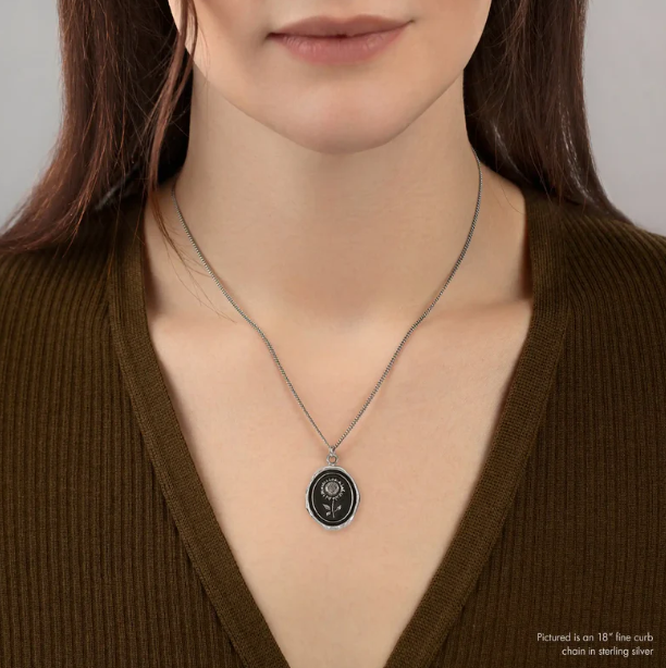 Pyrrha Silver Sunflower 18 inch Necklace