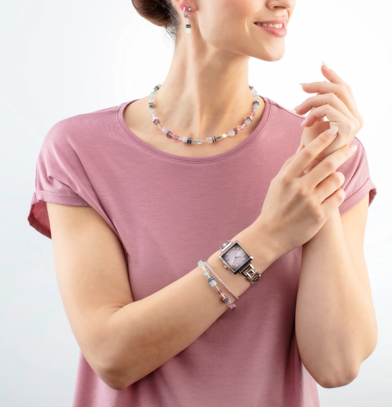 Coeur De Lion GeoCUBE® Pink and Lilac Bracelet