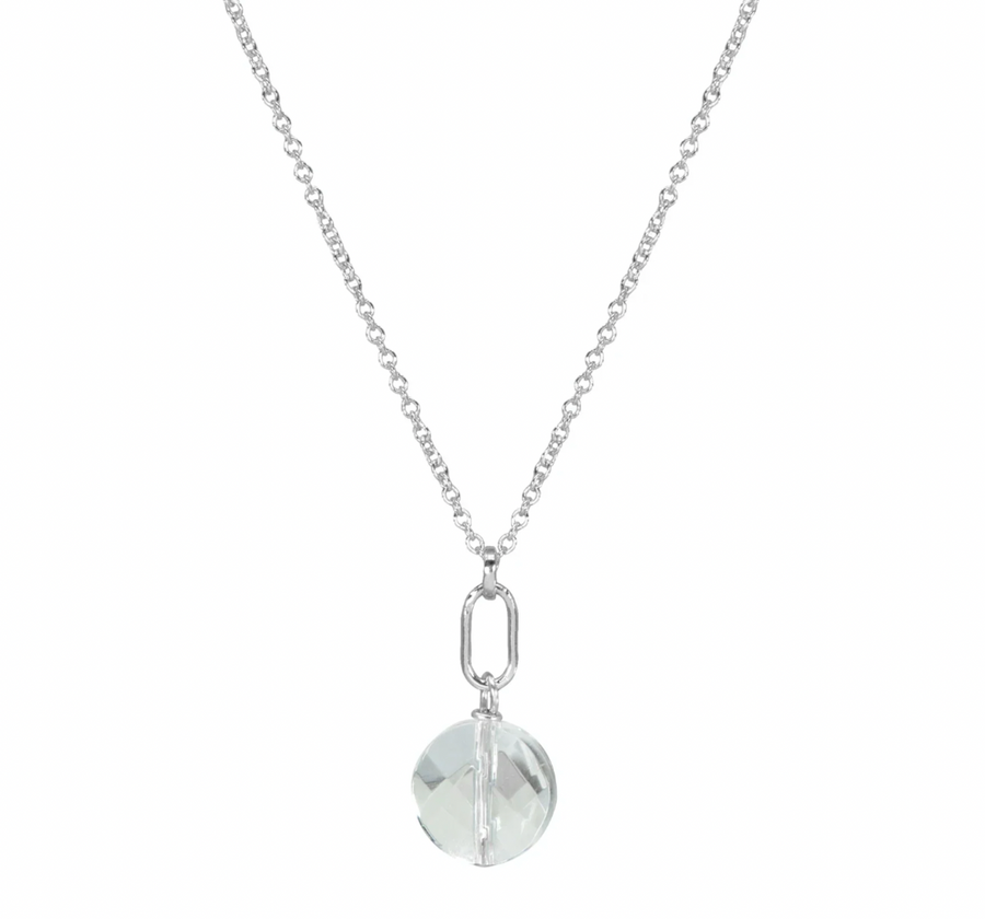 Dogeared Silver April Birthstone Crystal Necklace