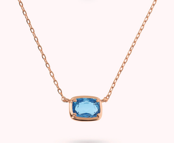 Bronzallure Blue Gemstone Pendant Necklace