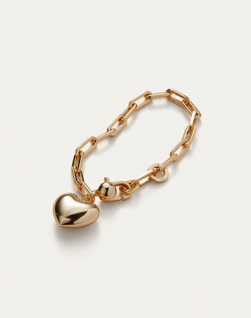 Jenny Bird Gold Puffy Heart Bracelet