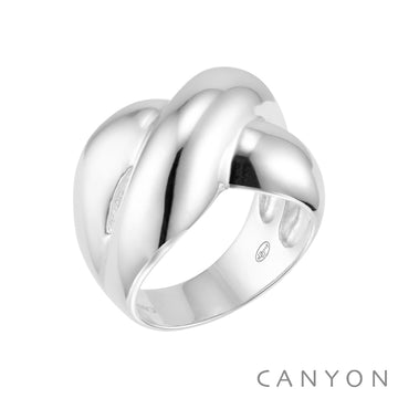 Marseille Sterling Silver Puff X Ring