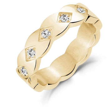 ARZ Steel Gold CZ Set Band Size 5