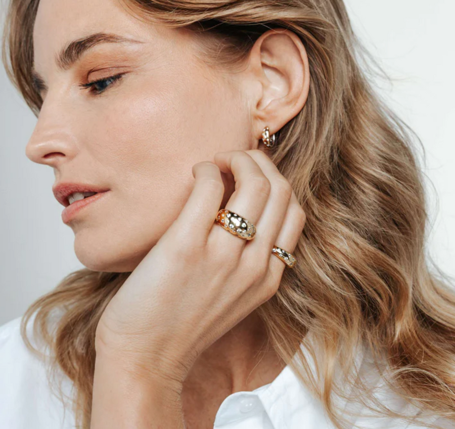 Ti Sento Two Tone CZ Stardust Huggies