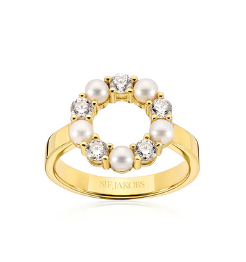 Sif Jakobs Gold ' Biella Pearla' Ring Size 6.75