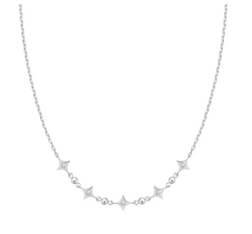 Ania Haie Silver Sparkling Star Station Necklace