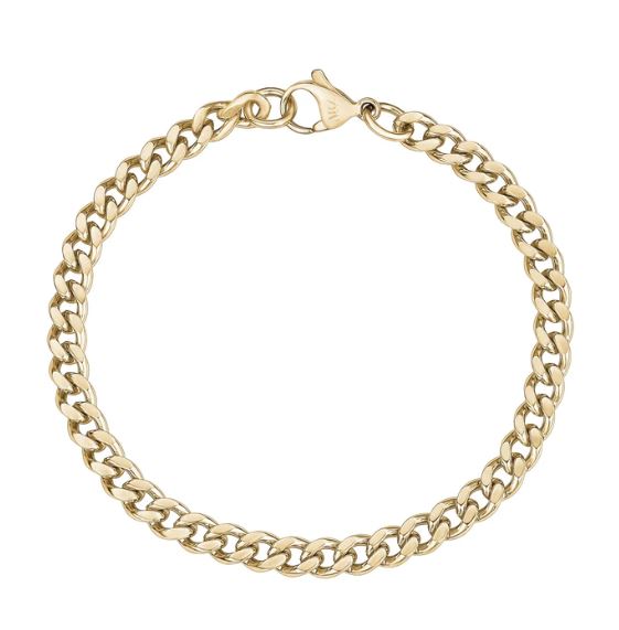 ARZ Steel Gold 5mm Cuban Link Bracelet 8.5