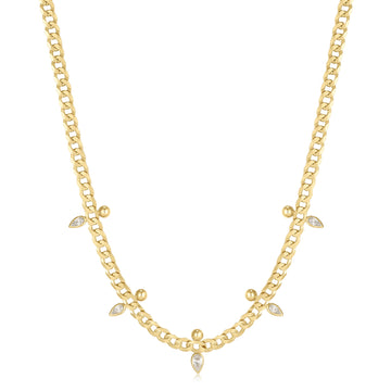 Ania Haie Gold Curb Chain Sparkle Point Necklace