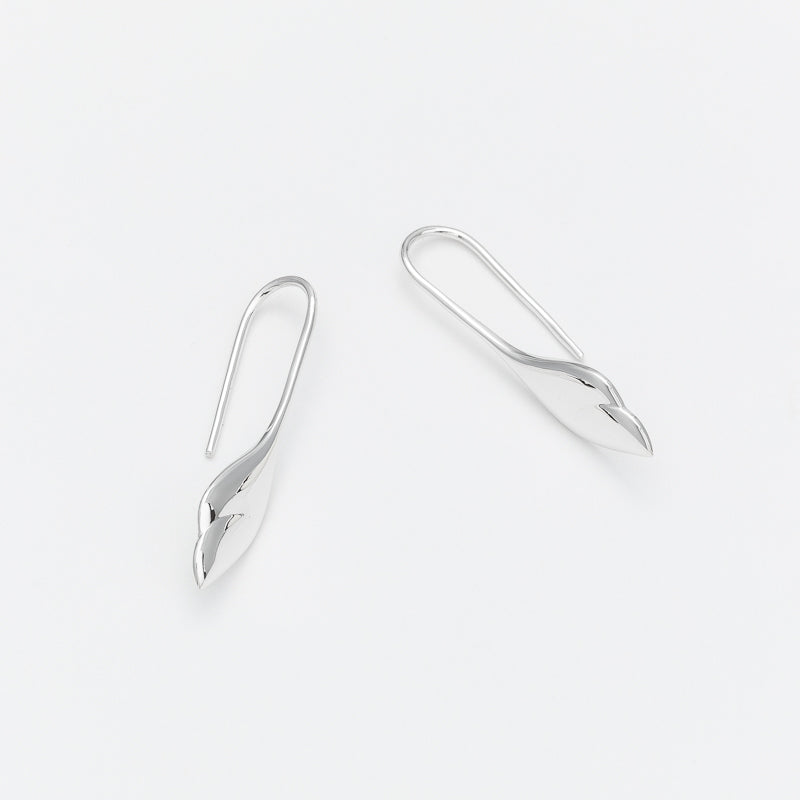 Marseille Sterling Silver Large Leaf Drop Earrings