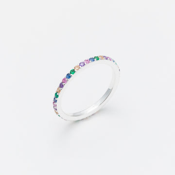 Marseille Sterling Silver Colourful CZ Eternity Band
