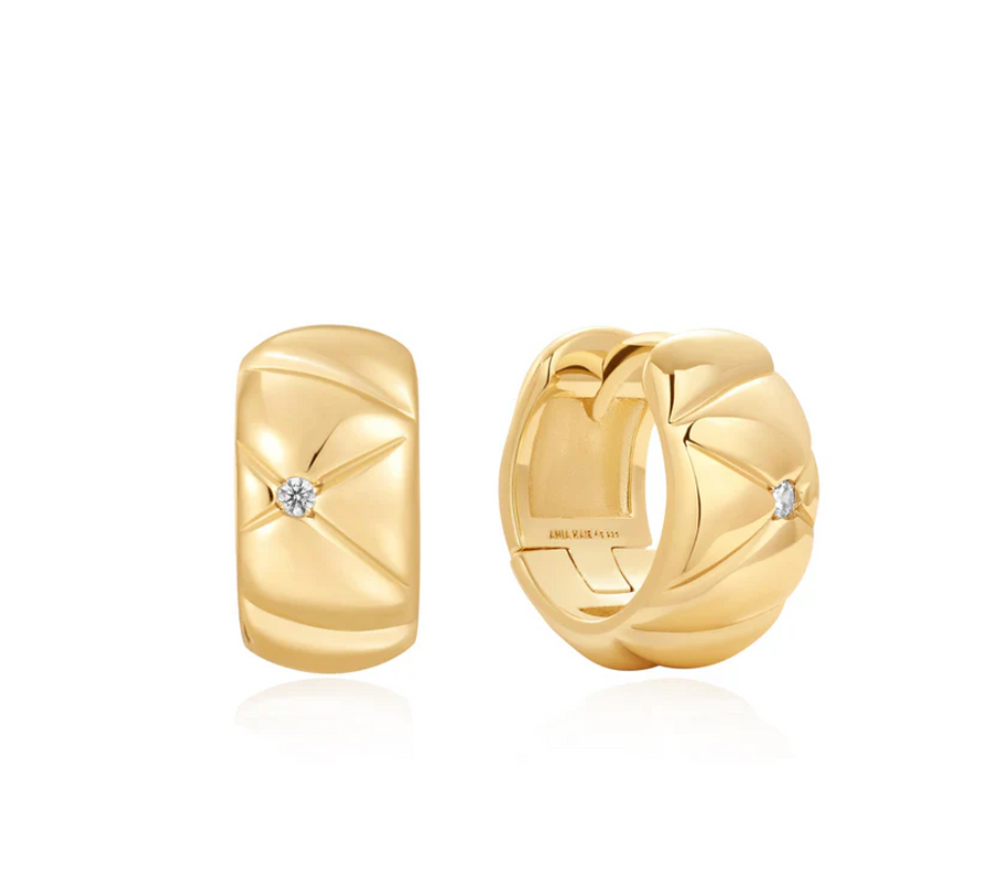 Ania Haie Gold Kiss Huggie Hoops