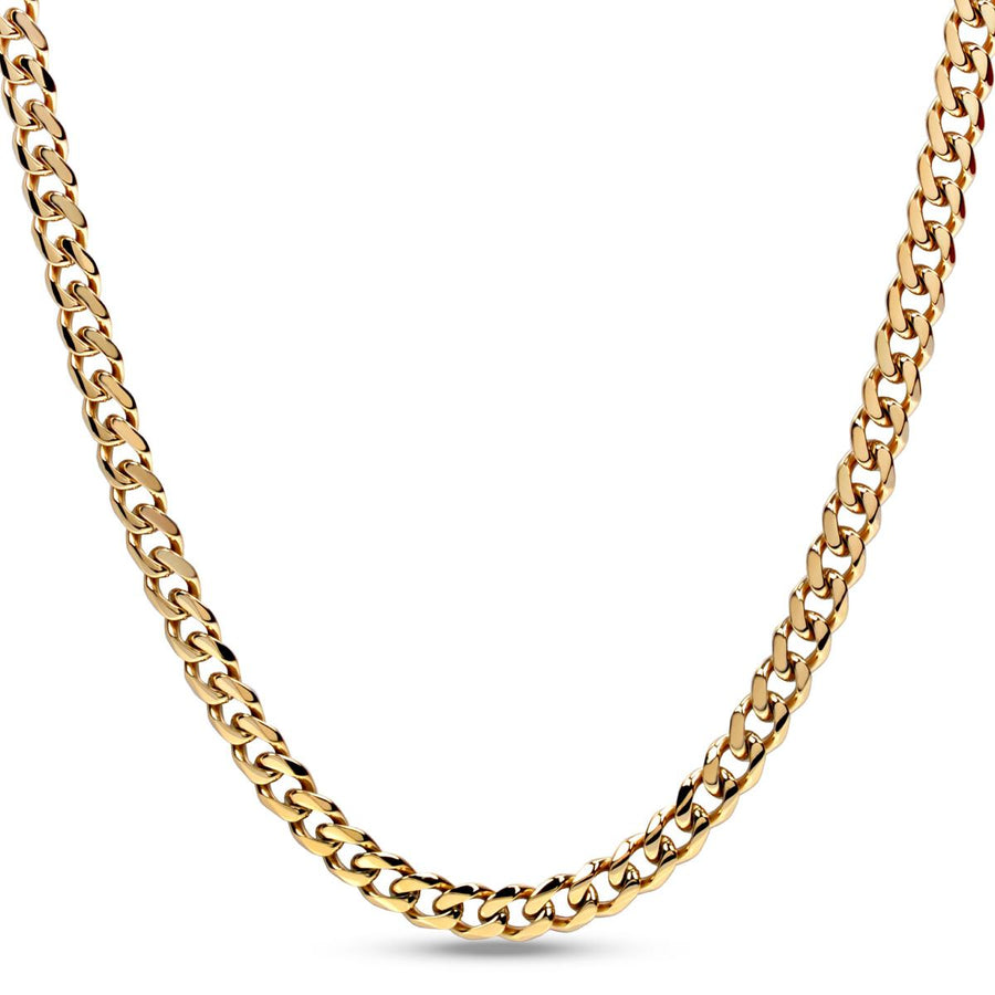 A.R.Z Steel 8mm Gold Cuban 20 Inch Chain