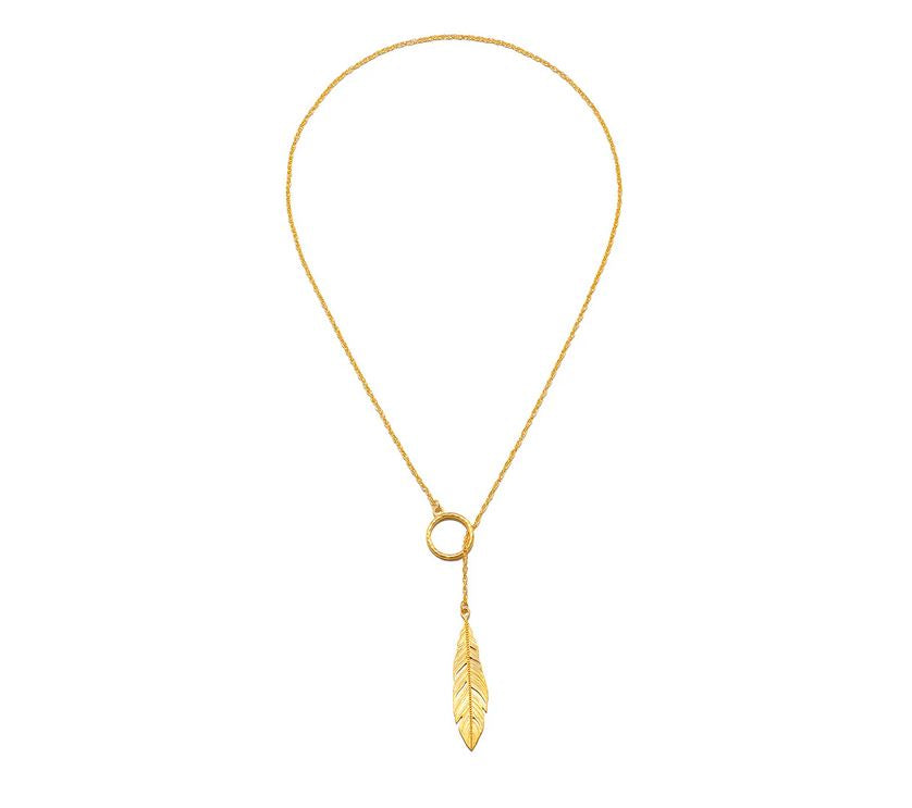 Satya Spiritual Messenger Feather Lariat Necklace