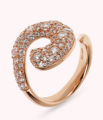 Bronzallure CZ Pave Swirl Ring Size 6