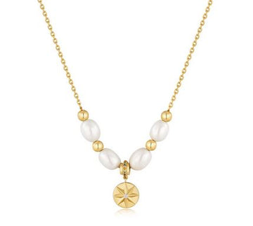 Ania Haie Gold Pearl Star Necklace