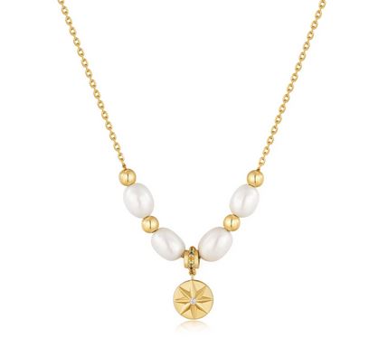 Ania Haie Gold Pearl Star Necklace