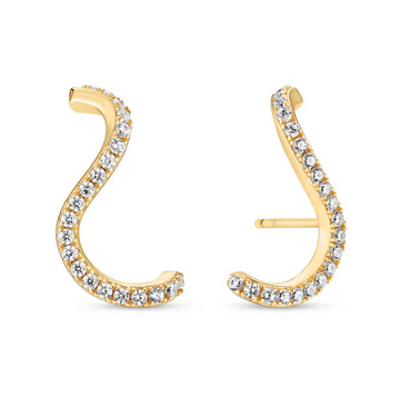 Sif Jakobs Gold CZ Ellera Wave Post Earrings