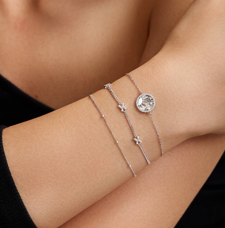 Ania Haie Silver Shiny Sun Stars Bracelet