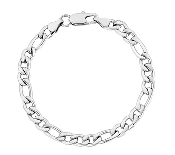 A.R.Z Steel 7mm Figaro Link Bracelet 8 Inches