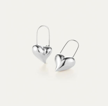 Jenny Bird Silver Celeste Heart Earrings
