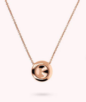 Bronzallure Concave Button Pendant Necklace