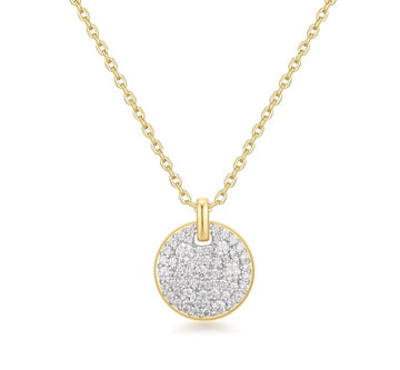 Ania Haie Gold Large Pave Disc Necklace