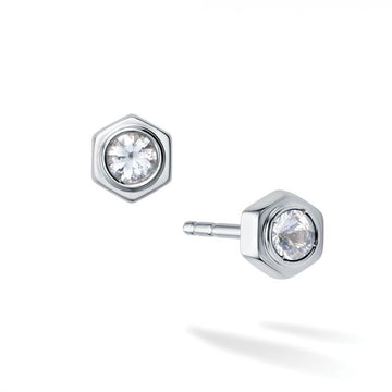 Birks Sterling Bee Chic White Quartz Studs