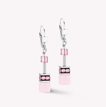 Coeur De Lion GeoCUBE® Iconic Precious Pink Earrings