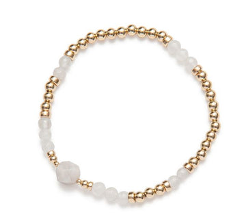 Beblue 'Be Clever' Gold White Agate Bracelet