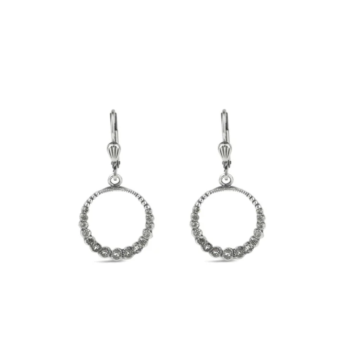 La Vie Parisienne Silver Crystal Wreath Earrings