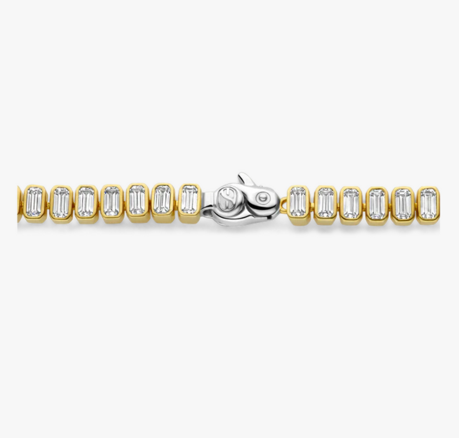 Ti Sento Gold Emerald Cut Tennis Bracelet