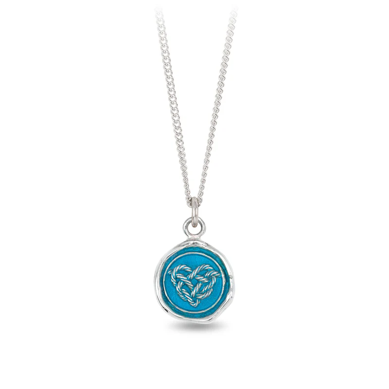 Pyrrha Capri Blue Love Knot Talisman Necklace