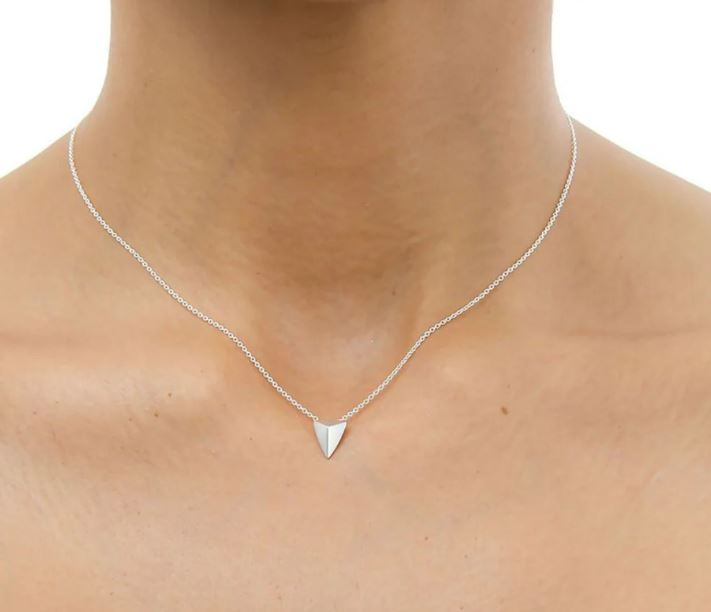 Dogeared Silver 'You Are Mighty' Pyramid Necklace