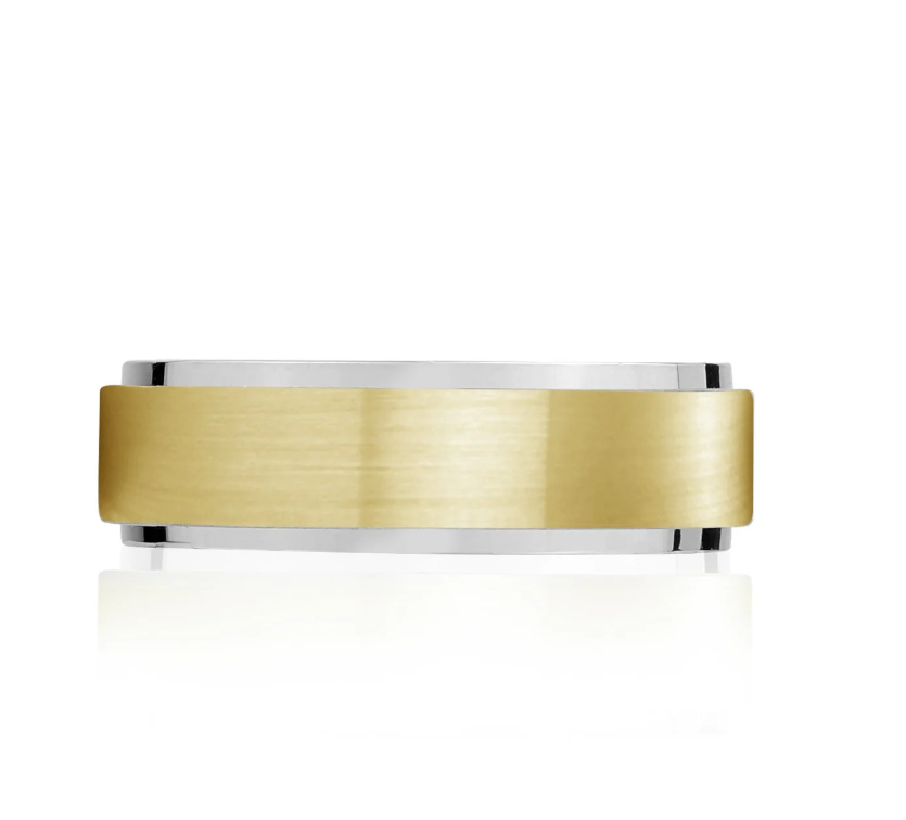 ARZ Steel Two Tone Matte and Shiny Ring Size 9