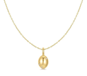 Ania Haie Gold Floral Oval Pendant Necklace