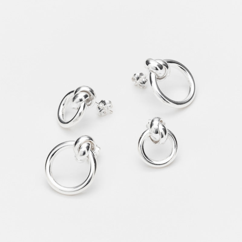 Marseille Sterling Silver Large Knot Knocker Studs