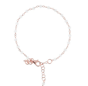 Bronzallure White Quartz Rosary Bracelet