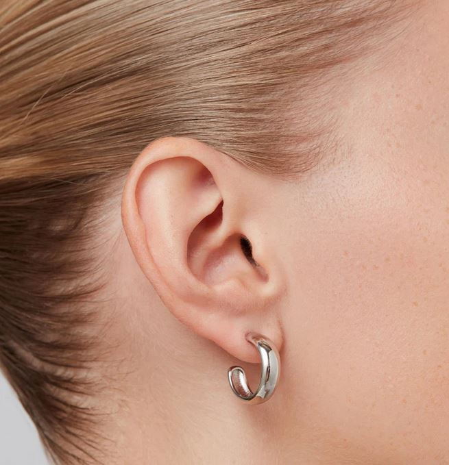 Jenny Bird Silver Small Staple Hoops