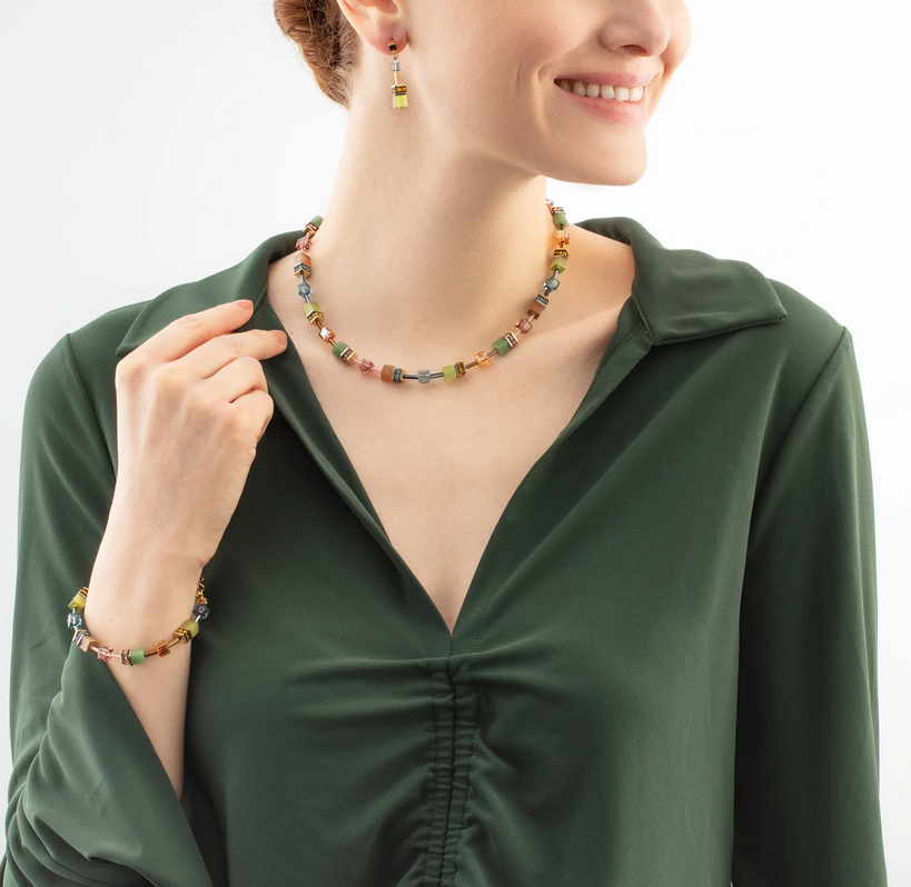 Coeur De Lion GeoCUBE® Olive Necklace