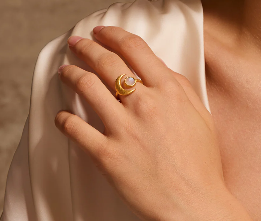 Cradeled In Light Moonstone Ring