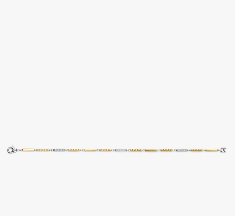 Ti Sento Two Tone Rope Bar Link Bracelet