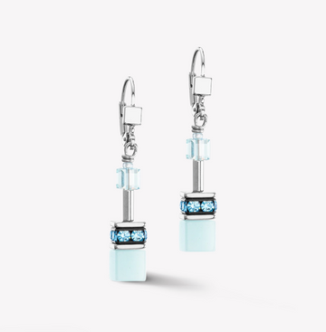 Coeur De Lion GeoCUBE® Ice Blue Earrings