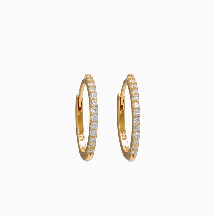 Hillberg And Berk Gold Small Pave Hoops