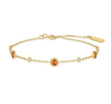 Ania Haie Gold Orange Gemstone Station Bracelet